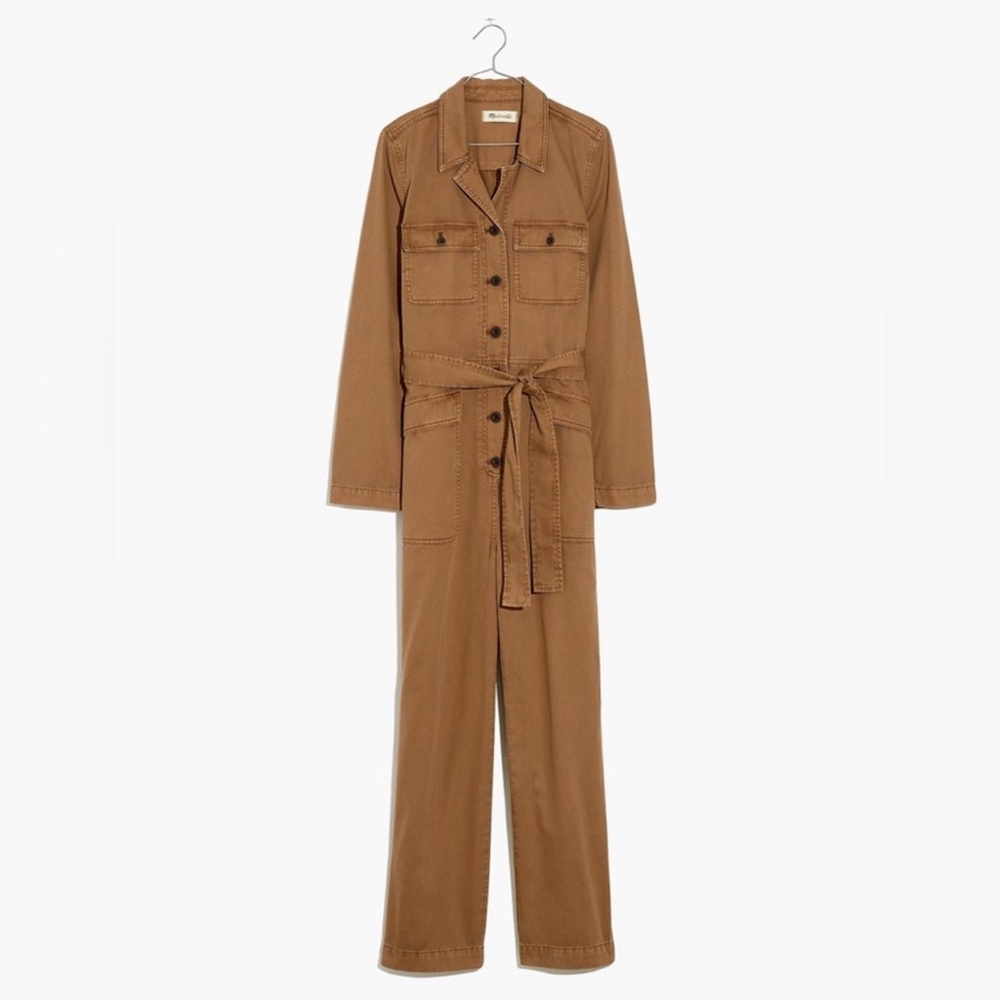 Madewell Size Small Women’s Khaki Carmel Brown Long Sleeved Fatigue Jumpsuit